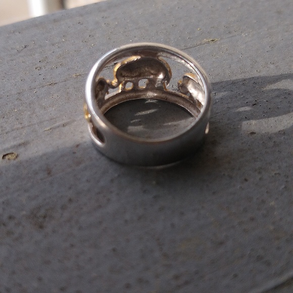 Sterling Silver and Gold Elephant Ring - Picture 8 of 10